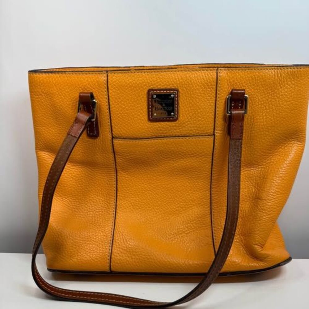 Dooney & Bourke Pebble Grain Small Lexington Tote Yellow Dandelion GUC